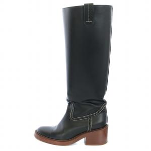 Chloe MALLO BOOTS ステッチド レザー ブーツ 38 ブラック