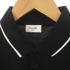 CELINE by Hedi Slimane クラシックポロシャツ 半袖 ロゴ刺繍 XS ブラック 