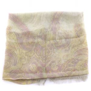 ETRO ストール シアー シースルー ペイズリー柄 ロゴ シルク