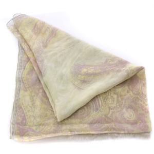 ETRO ストール シアー シースルー ペイズリー柄 ロゴ シルク