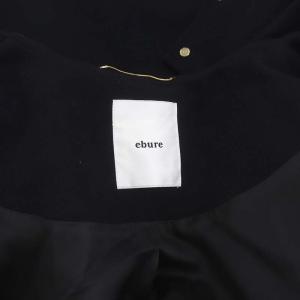 ebure リュクスメルトンフーデットコート ロング アウター ボタンアップ ウール 36 ダークネイビー