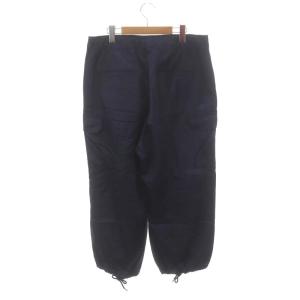 JOURNAL STANDARD LUXE 23AW サテンカーゴパンツ ワイド タック ジッパーフライ F 紺 ネイビー