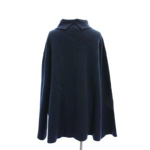 BLAMINK ウールカシミヤ12Gハイネックロングスリーブニット 38 ネイビー
