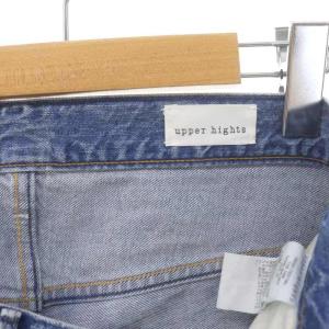 upper hights THE HIM ワイドストレートデニムパンツ ジーンズ ストレート ジッパーフライ ダメージ加工 25 ライトブルー