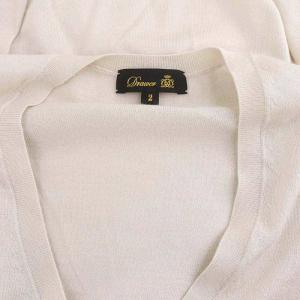 Drawer カシミヤシルクプルオーバーニット カットソー 長袖 Vネック 2 ライトベージュ