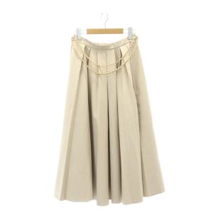 23AW フェイクレザー プリーツ ロング 38 ベージュ