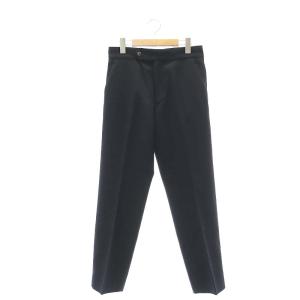 STRAIGHT TROUSERS スラックス パンツ トラウザーズ ストレート ウール 01 濃紺 ダークネイビー