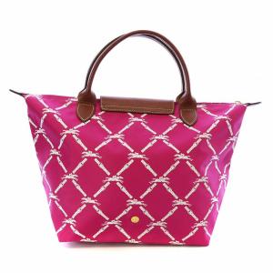 Longchamp ANA限定  LE PLIAGE M ル プリアージュ トートバッグ ロゴ 総柄 コンパクト 折りたたみ可能 ナイロン レザー