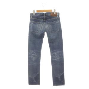 HYSTERIC GLAMOUR JEANS スタッズ デニムパンツ ジーンズ スリム セルビッチ ダメージ加工 ボタンフライ XS 青 ブルー 0122AP12