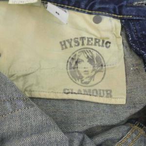 HYSTERIC GLAMOUR JEANS スタッズ デニムパンツ ジーンズ スリム セルビッチ ダメージ加工 ボタンフライ XS 青 ブルー 0122AP12