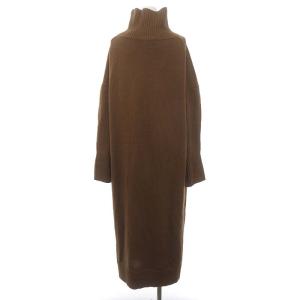 CINOH ドゥーズィエムクラス取扱い ニットワンピース ウール ロング 長袖 F キャメル
