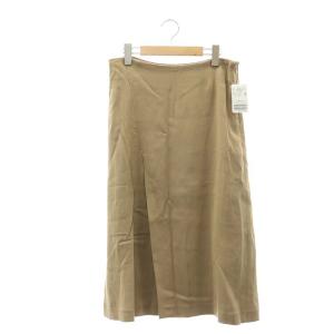 Mimolet Skirt スカート フレア ウール混 スリット ミモレ丈 ロング 38 ベージュ /HS