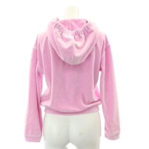 alexanderwang ジップアップ ベロアパーカー 長袖 フロントジップ フード付き ロゴ コットン XS ピンク /YQ OS