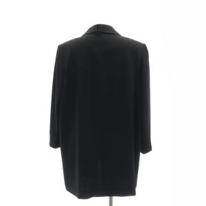 GIVENCHY 2点セット ジャケット ロング ノーカラー ブラウス 半袖 プルオーバー バックボタン 10 黒 ブラック