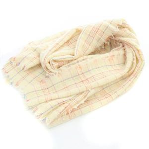 チェック ストール マフラー アイボリー