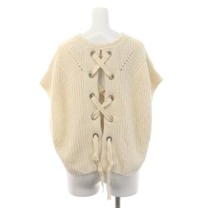 ISABEL MARANT バックレースアップコットンニット セーター フレンチスリーブ 36 オフホワイト