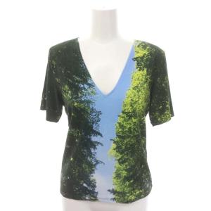 agnes b. セットアップ 上下 フォトプリント カットソー 半袖 Vネック ストレートパンツ イージー 1 マルチカラー