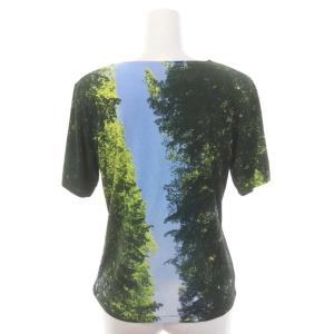 agnes b. セットアップ 上下 フォトプリント カットソー 半袖 Vネック ストレートパンツ イージー 1 マルチカラー