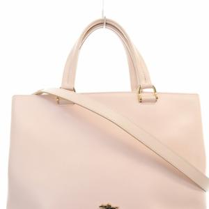 Longchamp オノレ 2way レザー トートバッグ ショルダーバッグ 2way レザー ロゴ ピンク