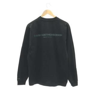 Back Channel IWANNAGETHIGHSOHIGH ロゴ 長袖Tシャツ カットソー クルーネック M 黒 ブラック