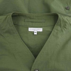 Engineered Garments リップストップ Cardigan Jacket ジャケット ノーカラー 薄手 XS カーキ