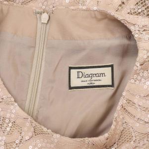 Diagram GRACE CONTINENTAL スパンレースワンピース ノースリーブ ひざ丈 36 S ピンクベージュ