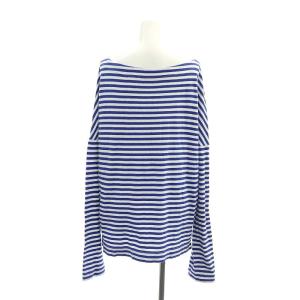 MADISONBLUE ボーダー ワッペン カットソー 長袖 00 白 青 ホワイト ブルー