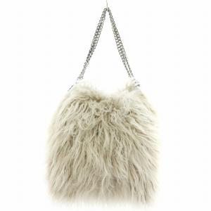 STELLA McCARTNEY ファラベラ ショルダーバッグ ハンドバッグ トートバッグ ファー グレー