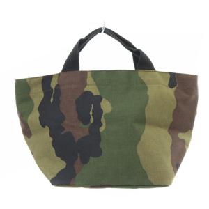Hervé Chapelier カモフラージュ ナイロン舟型トートM 迷彩柄 ハンドバッグ カーキ 緑 1027W