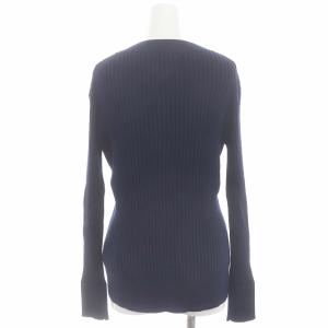 L'Appartement RIB V-NECK PULLOVER リブVネックプルオーバー ニット 長袖 カシミヤ混 紺 ネイビー
