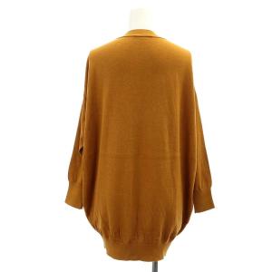 L'Appartement COCOON カーディガン ニット 長袖 Vネック ミドル丈 シルク混 キャメル色