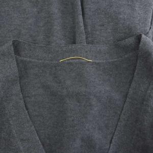 L'Appartement COCOON カーディガン ニット 長袖 Vネック ミドル丈 シルク混 チャコールグレー