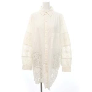 22SS Craft lace シャツ チュニック丈 長袖 クラフトレース 白 オフホワイト