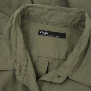 Plage 22AW Boys box シャツ カッター 長袖 フロントボタン コットン カーキ 緑 グリーン