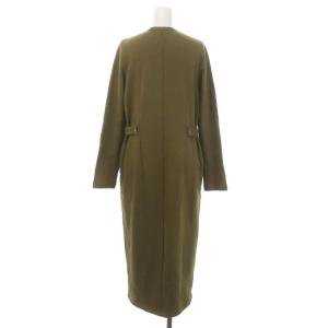 AMERICANA ROKU 別注 23SS コットンスナップドレス ワンピース スウェット ロング 長袖 前開き 裏パイル S カーキ