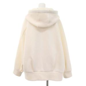 Diagram GRACE CONTINENTAL 23AW ハーフジップパーカー カットソー 長袖 フード プルオーバー 36 オフホワイト 黒 ブラック