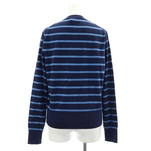 POLO RALPH LAUREN クル?ネック ボーダーカーディガン ニット 長袖 S 紺 ネイビー