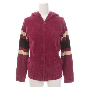 バックデザインフルジップパーカー 長袖 フード F パープルピンク マルチカラー