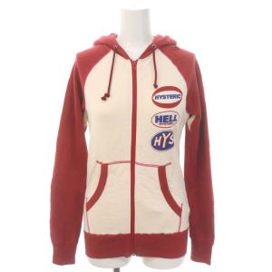 フルジップラグランパーカー 長袖 フード プリント F 赤 オフホワイト 青