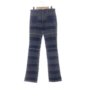ウミヘビ ツギハギ フレアデニムパンツ ジーンズ S 青 ブルー