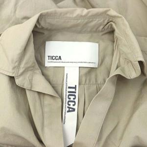 TICCA コットンレースパフスリーブワンピース ロング 七分袖 刺繍 F グレージュ