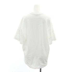 LOEWE アナグラム刺繍 Tシャツ カットソー 半袖 クロップド丈 テールカット コットン XS ホワイト