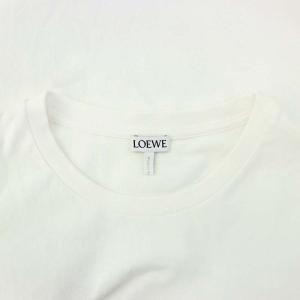 LOEWE アナグラム刺繍 Tシャツ カットソー 半袖 クロップド丈 テールカット コットン XS ホワイト