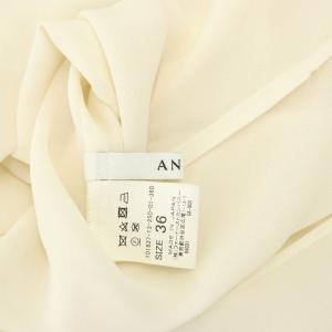 ANAYI 22AW サテンアムンゼンフリルブラウス シャツ プルオーバー 七分袖 36 S アイボリー