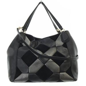 COACH イーディー 28 パッチワーク ショルダーバッグ ハンドバッグ 2way ロゴ 黒 ブラック 36581