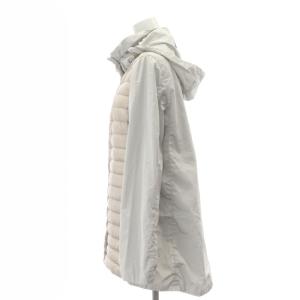 HERNO 2WAY ダウン ハーフコート ダウンジャケット 切替 フード 42 グレー ベージュ PI0639D