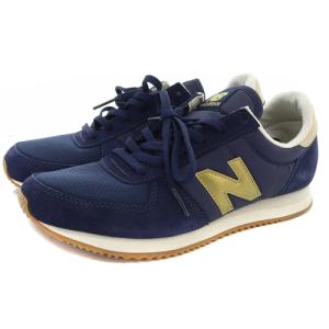New Balance WL220AA2 スニーカー ロゴ スエード 24cm ネイビー