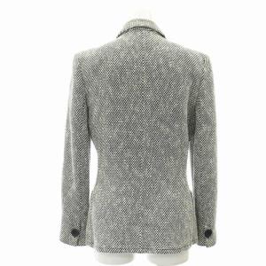 VALENTINO ニットジャケット 総柄 コットン 4 濃紺 アイボリー ダークネイビー