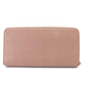 LOEWE LINEN ZIP AROUND WALLET 長財布 ラウンドファスナー アナグラム レザー ピンク