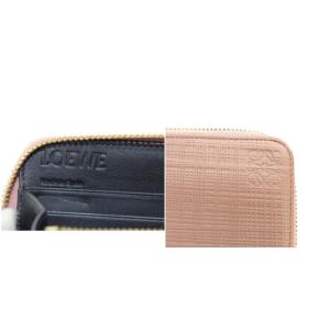LOEWE LINEN ZIP AROUND WALLET 長財布 ラウンドファスナー アナグラム レザー ピンク